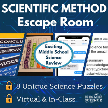 Preview of Scientific Method Escape Room - 6th 7th 8th Grade Science Review Activity