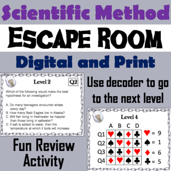 Preview of Scientific Method Activity: Breakout Escape Room Science Game