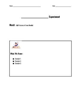 Preview of Scientific Method Experiment Editable Template