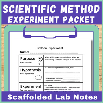 Preview of Scientific Method Experiments - Four Science Worksheet Templates