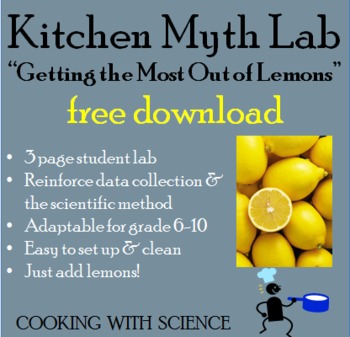 Preview of Scientific Method Kitchen Myth Lab: "Getting the Most Out of Lemons"