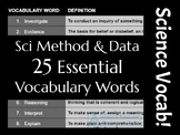 Scientific Method / Lab Safety Unit Science Vocabulary (25