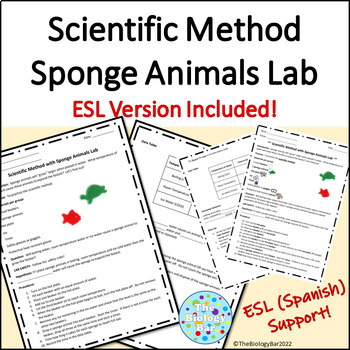 Preview of Scientific Method Lab Sponge Animals with ESL Option Included