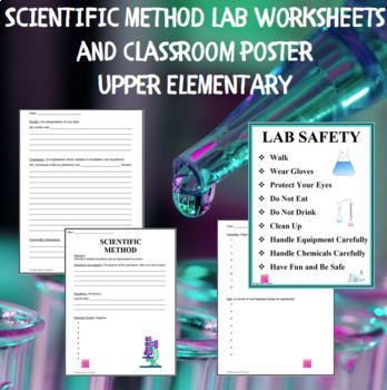 Preview of Scientific Method Lab Worksheets & Classroom Poster - Upper Elementary