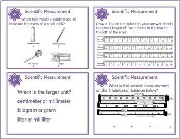 Scientific Method Measurement Microscope Safety Task Card Bundle