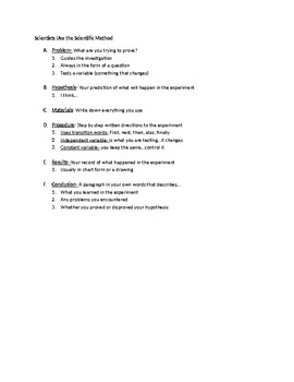 Preview of Scientific Method Notes for students