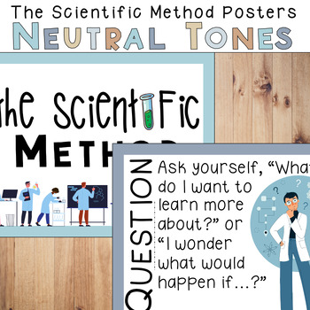 Preview of Scientific Method Posters Bulletin Board - Neutral Tones