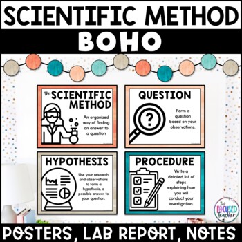 Preview of Scientific Method Posters & Experiment Template | Classroom Decor Boho