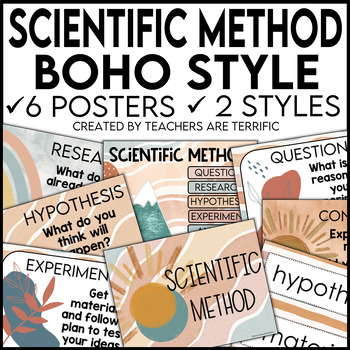 Preview of Scientific Method Posters featuring Boho-Style