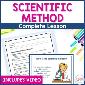 Preview of Scientific Method Worksheets, Editable Presentation and Video Lesson