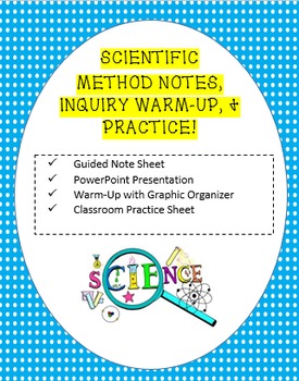 Preview of Scientific Method PowerPoint, Note Sheet, Inquiry Activity, & Practice