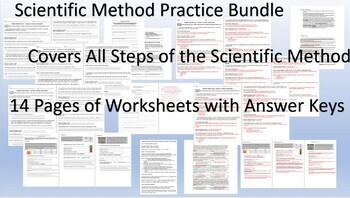 Preview of Scientific Method Practice Worksheets Bundle