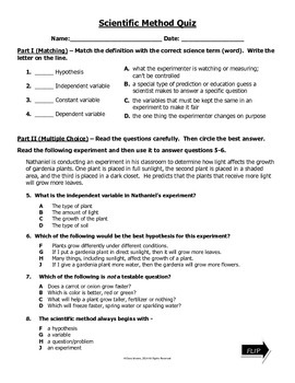 Preview of Scientific Method Quiz