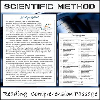 scientific method reading assignment