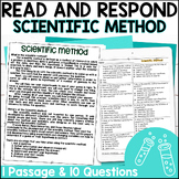 Scientific Method Reading Passage Comprehension & Quiz | S