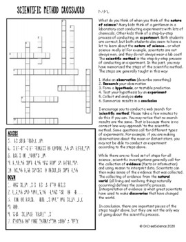 PRINTABLE Scientific Method Reading and Crossword Puzzle by DrCreelScience