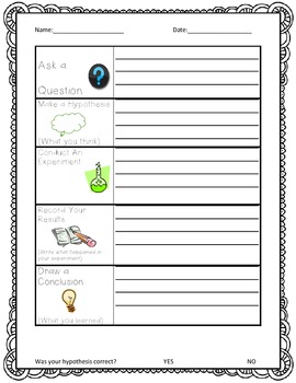 Preview of Scientific Method Recording Sheet for Primary Grades