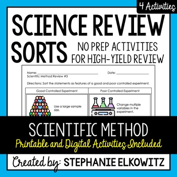 Preview of Scientific Method Review | Printable, Digital & Easel