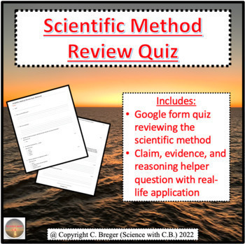 Preview of Scientific Method Review Quiz (Google Form Assessment)