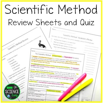 Preview of Scientific Method Review Sheets and Quiz