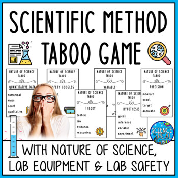 Preview of Scientific Method Review Taboo Game with Lab Equipment and Safety