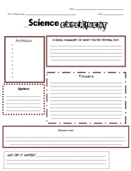 Scientific Method Science Experiment Form by EDP | TpT