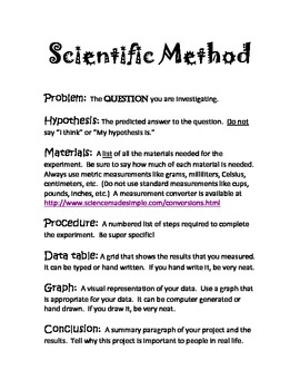 Preview of Scientific Method / Science Fair and Graphing Notes