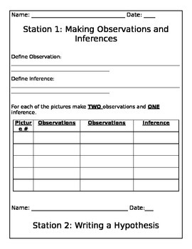 Preview of Scientific Method Stations