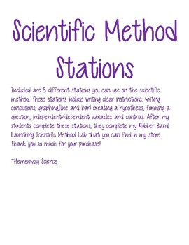 Preview of Scientific Method Stations
