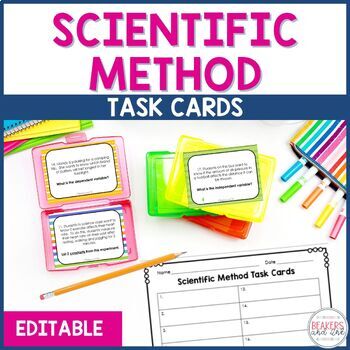 Preview of Scientific Method Task Cards Digital Included