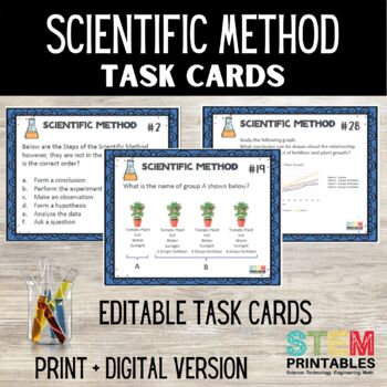 Preview of Scientific Method Task Cards | Print & Digital Distance Learning