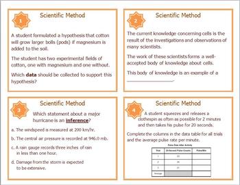 Preview of Scientific Method Task Cards for Middle and High School