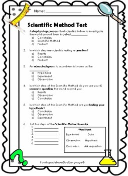 Scientific Method Test by FourthGradeFever Dual Language | TpT