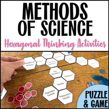 Preview of Scientific Method, Tools, Branches Hexagonal Thinking Activity Puzzle and Game