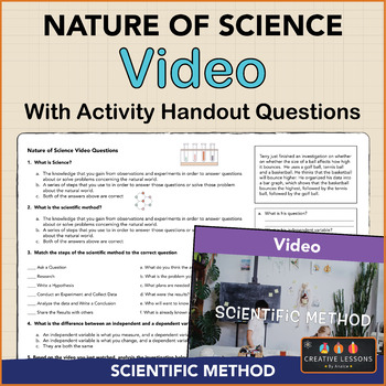 Preview of Scientific Method Video with Questions | Nature of Science