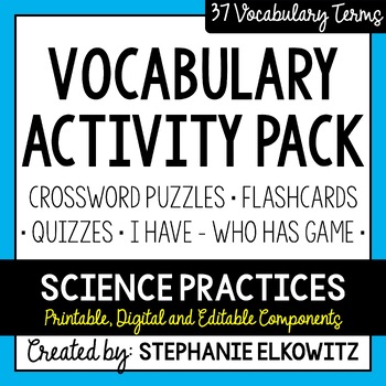 Preview of Scientific Method Vocabulary Activities | Flashcards, Quizzes, Puzzle & Game