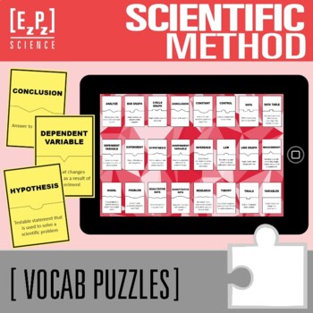 Preview of Scientific Method Vocabulary Activity | Digital and Print Science Puzzles