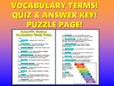 Scientific Method Vocabulary Quiz (Study Guide and Puzzle 