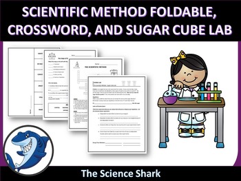 Preview of Scientific Method Foldable, Crossword, and Sugar Cube Lab