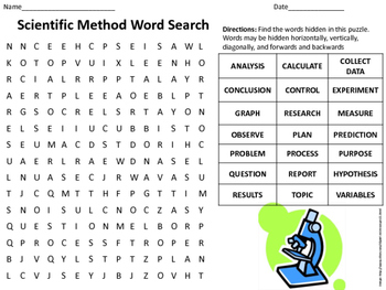 scientific research word search
