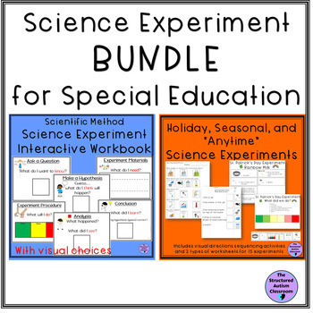 Preview of Scientific Method Workbook and Science Experiment BUNDLE Special Education