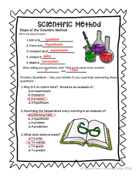 the scientific method homework and study guide