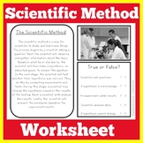 Scientific Method Worksheet | Kindergarten 1st 2nd 3rd 4th