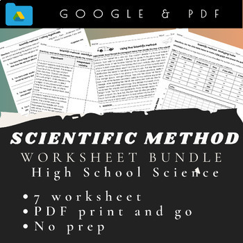Preview of Scientific Method Worksheet Bundle- High School (google drive)