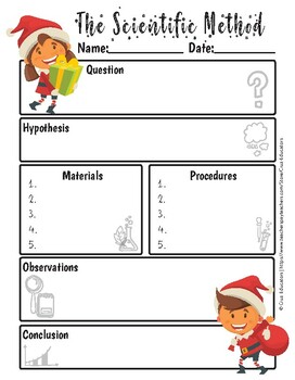 Preview of Scientific Method Worksheet / Método Científico English/Spanish Winter/Christmas