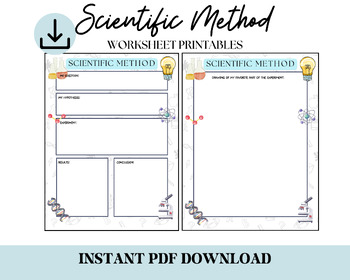 Preview of Scientific Method Worksheet and Drawing Page