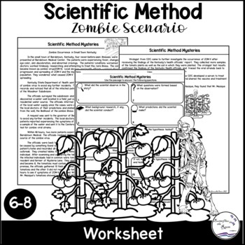 Preview of Scientific Method Zombie Scenario Worksheet