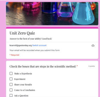 Preview of Scientific Method and Variable Quiz