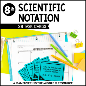 Preview of Scientific Notation Task Cards Activity | Operations with Scientific Notation