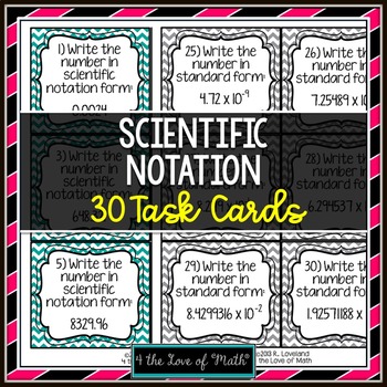 Preview of Scientific Notation Task Cards